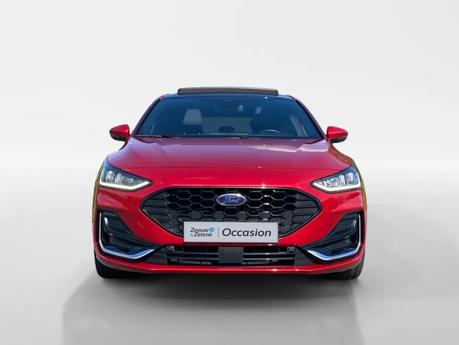 Ford Focus 1.0 EcoBoost Hybrid ST Line Vignale automaat 155PK | NL-Auto | Dealer onderhouden | Driver assistancepack | Winterpack | Panoramadak | 18' Lichtmetaal | Adaptive cruisecontrol | Dodehoekdetectie | Leer bekleed |