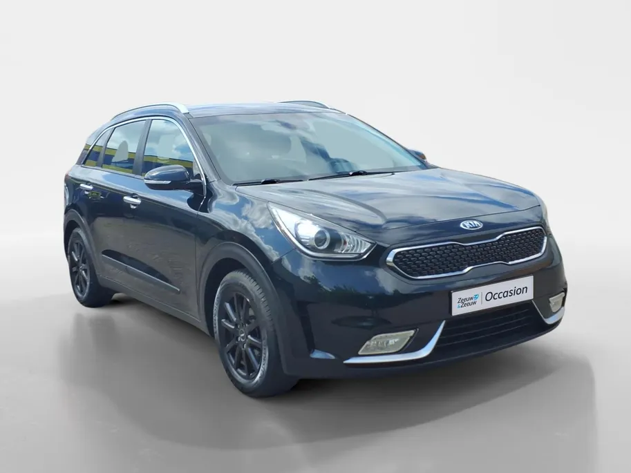 Kia Niro 1.6 GDi Hybrid First Edition achteruitrijcamera , navigatiesysteem full map , electronic climate controle , cruise , parkeersensor , lm velgen zwart .