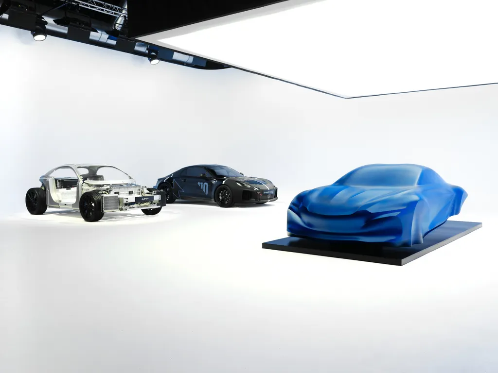 Toekomstige A110 sculptuur, chassis en a110 future