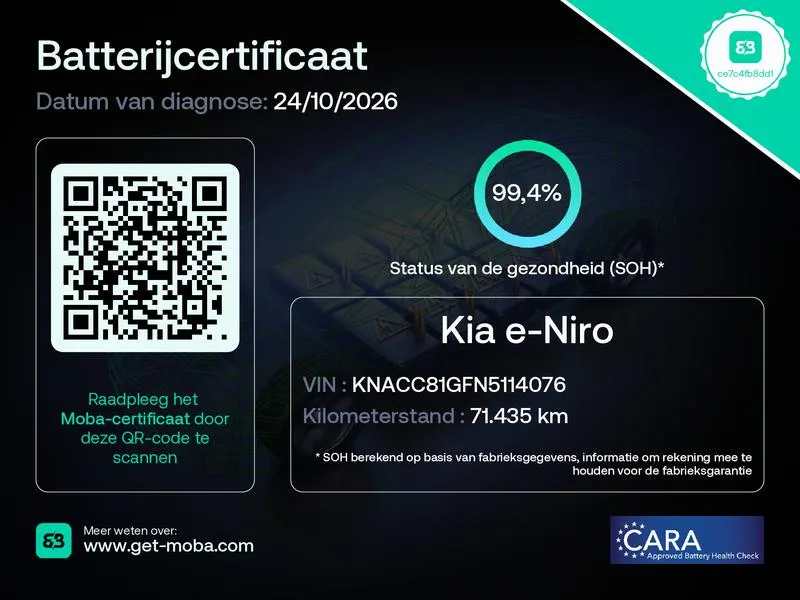 Kia e-Niro DynamicLine 64 kWh | 1e Eigenaar | Accu 99.4% | Trekhaak Afneembaar | Camera | Carplay & Android | Fabrieksgarantie | NAP