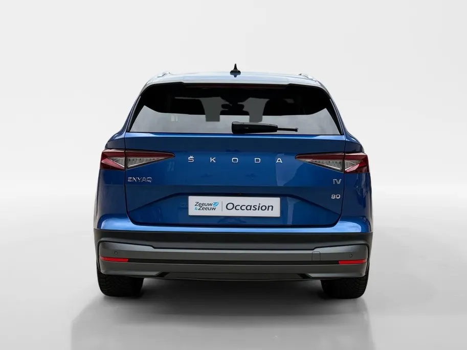 Škoda Enyaq iV 80 | Elektrisch verstelbare stoelen incl. geheugenfunctie | Stoel- en stuurverwarming | Elektrisch bedienbare achterklep | Lederen bekleding | Achteruitrijcamera | Parkeersensoren voor- en achter | Apple/Android Carplay