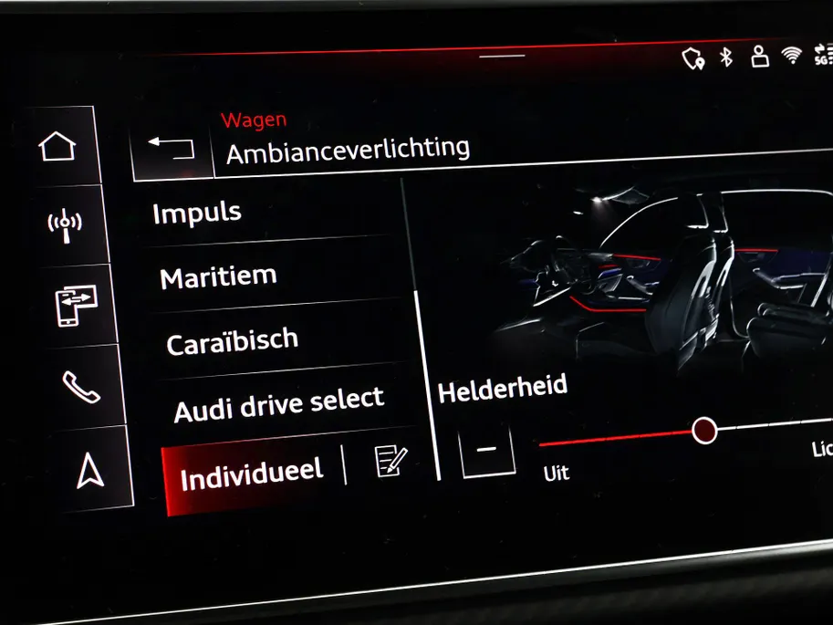 Audi Q8 55 TFSI e quattro Pro Line S 394 PK · 22' LM Velgen · Glazen panorama dak · B&O Premium 3D · Assist. plus, remote park · Stoelventilatie + Massage · Trekhaak · Servosluiting