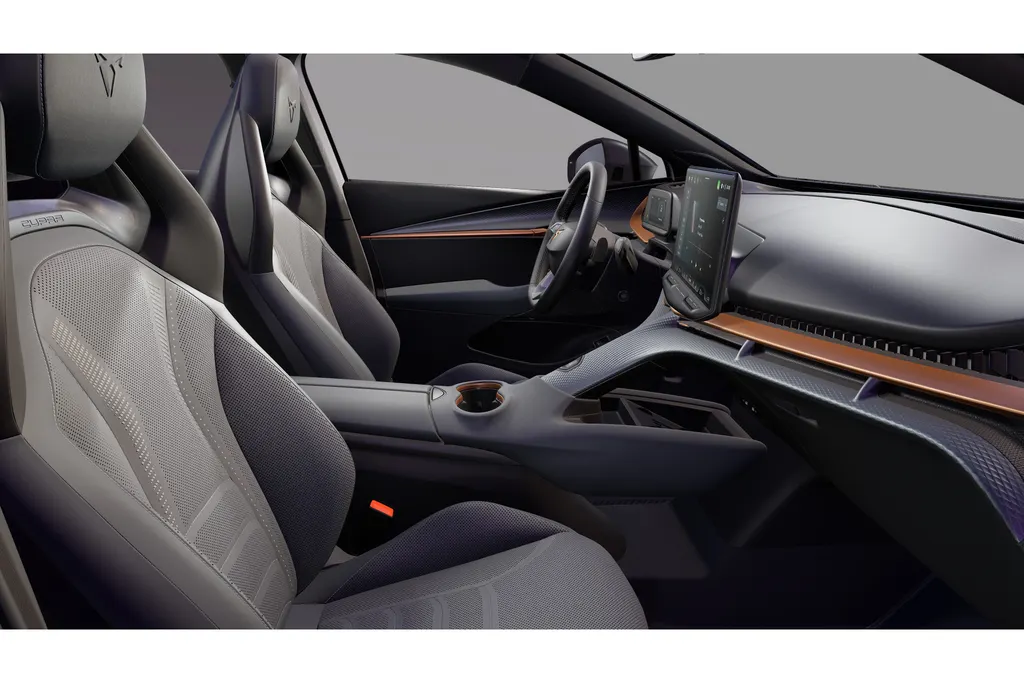 CUPRA Tavascan VZ Extreme | CUP-kuipstoelen vóór, Nappa leder Enceladus Grey | Digitaal instrumentenpaneel (Virtual Cockpit) | Head-up Display met ‘Augmented Reality’