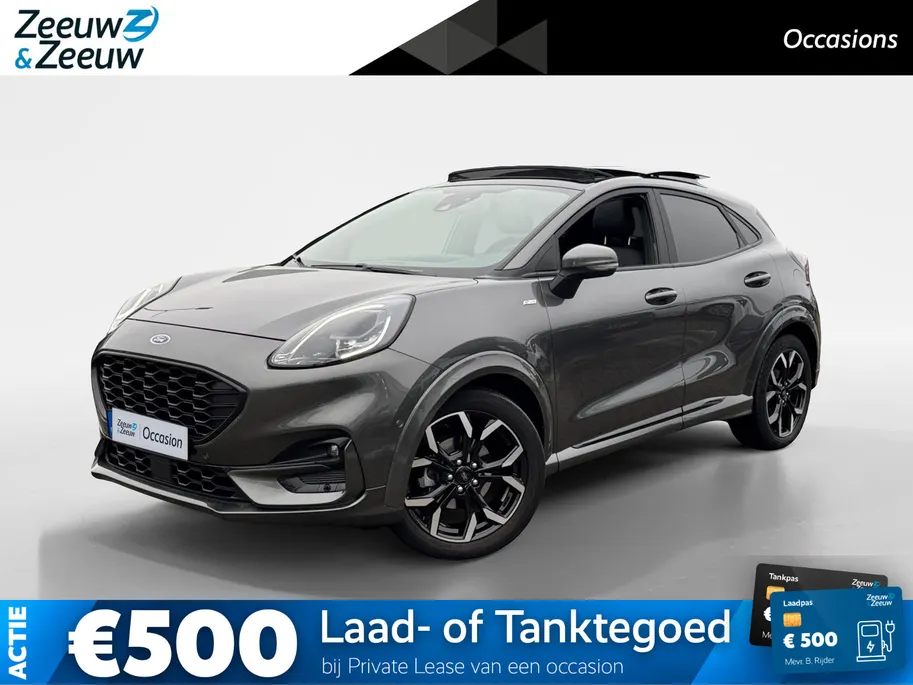 Ford Puma 1.0 EcoBoost Hybrid ST-Line X | Schuif & kantel dak! Apple Carplay/Android Auto | Adaptive Cruise Control | Achteruitrijcamera | BLISS | Driver Assistance Pack | Panormadak | Winter Pack | Trekhaak | B&O | 12 Maanden BOVAG Garantie |