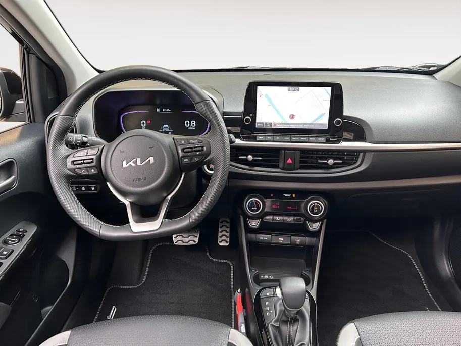 Kia Picanto 1.0 DPI GT-Line Automaat | Apple Carplay / Android Auto | Navigatiesysteem | Stoel + Stuurverwarming | Elektrisch Bedienbaar Schuif / Kanteldak | Parkeersensoren + Camera Achter | Cruise Control | Dodehoekdetectie + Correctie | Lichtsensor | 16'Lichtmetal