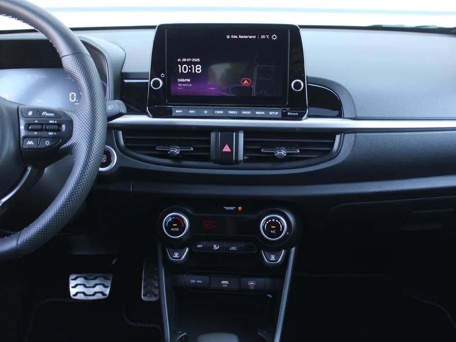 Kia Picanto 1.0 DPI GT-Line | Stuur-/stoelverwarming | Schuifdak | Camera | Dodehoek detectie | Telefoonlader | Clima | Navi | 16' LM | LED | Cruise |
