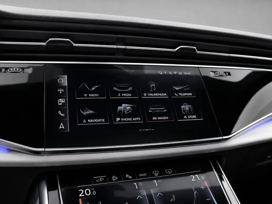 Audi Q7 55 TFSI e quattro Pro Line S 394 PK ·Leder bekleding · Assistentie. plus, remote park · Head-Up display · Glazen panorama dak · Bang & Olufsen