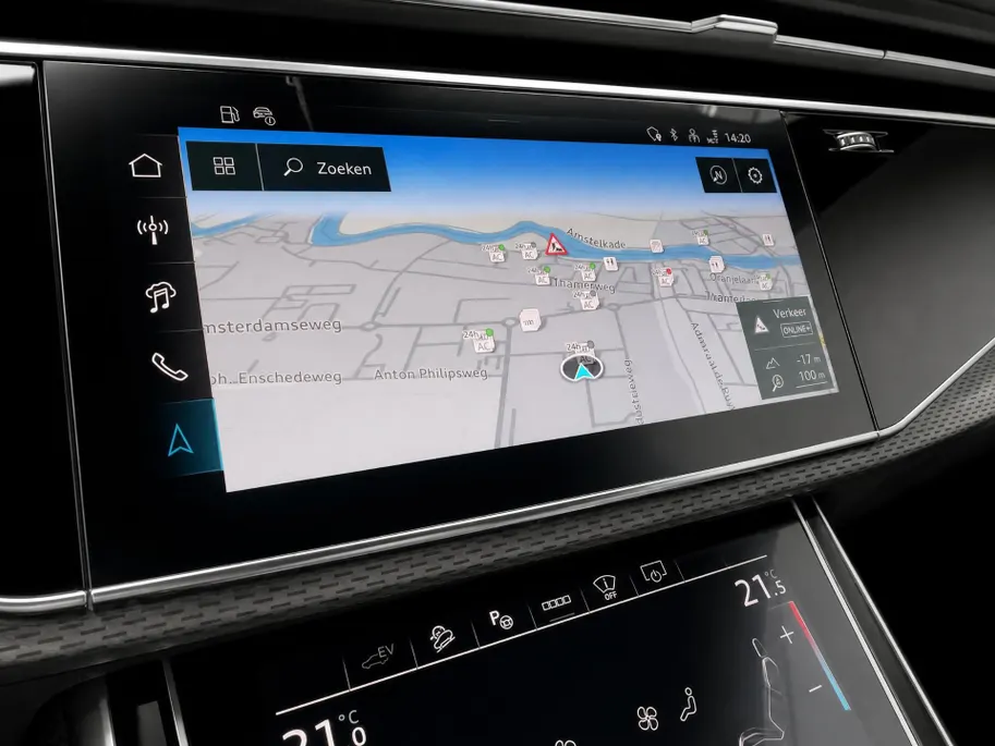 Audi Q8 60 TFSIe 490pk Tiptronic Quattro Pro Line S Comp · 360 Camera · Luchtvering · Laser LED · Wegklapbare Trekhaak · Elek. Voorstoelen · Nachtzicht · 23'' Inch · Garantie t/m 11-03-2031 of 100.000km