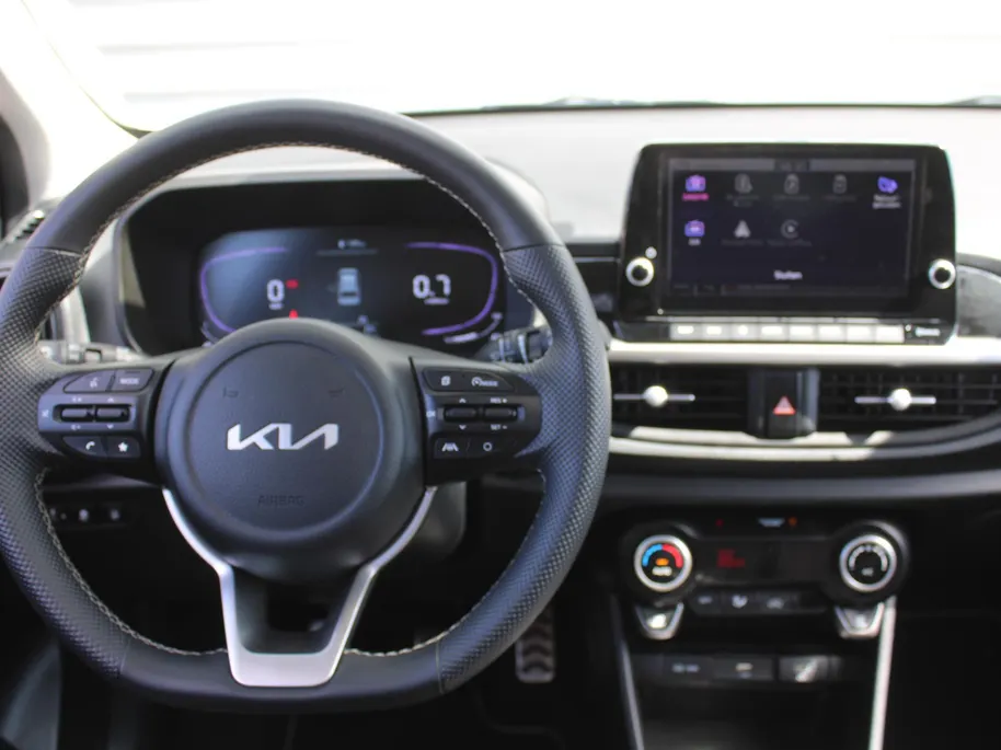 Kia Picanto 1.0 DPI GT-Line | Stuur-/stoelverwarming | Schuifdak | Camera | Dodehoek detectie | Telefoonlader | Clima | Navi | 16' LM | LED | Cruise |