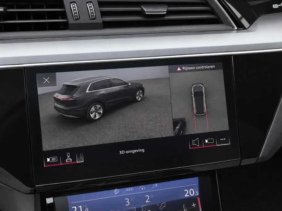Audi e-tron 55 quattro edition 95 kWh 408pk · Panoramadak · 360 Camera · Afneembare Trekhaak · Lederen Bekleding · Elek. Stoelen + Geheugen Bestuurder ·