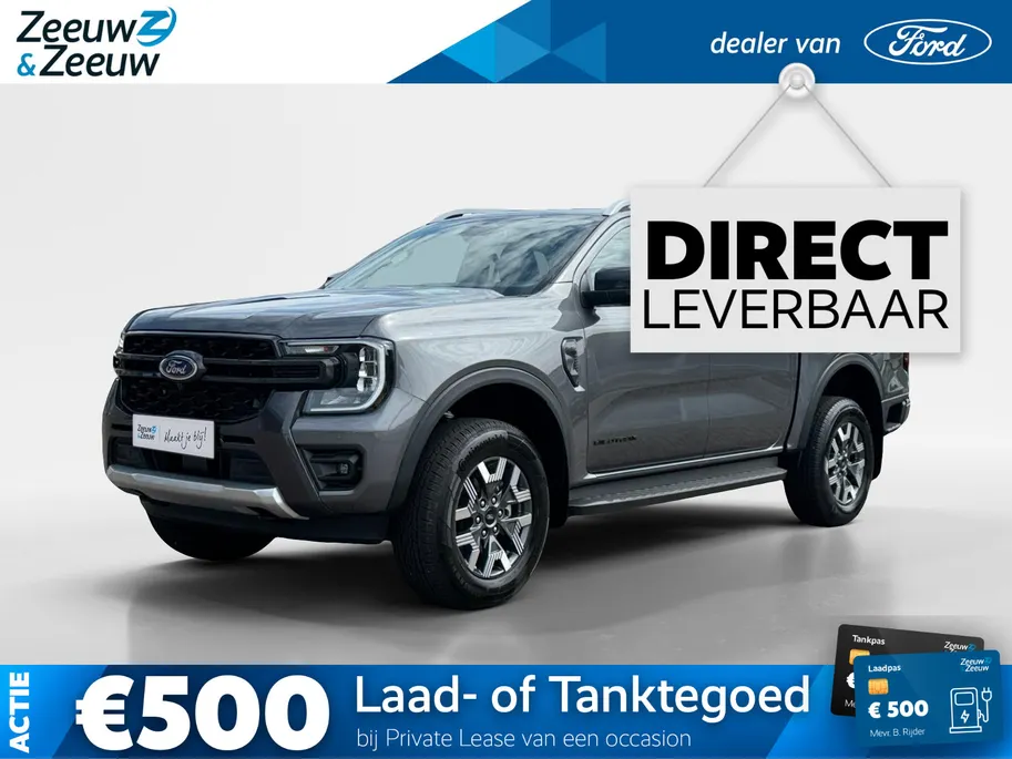 Ford Ranger Wildtrak Double Cab 2.3 PHEV 205 kW/278 pk Automaat | Uit Voorraad Leverbaar | Prijs inclusief BPM & Kosten rijklaar maken | 5 persoons | GRIJS kenteken** | Elektrische Rollertop | Trekhaak | Adaptive Cruise control