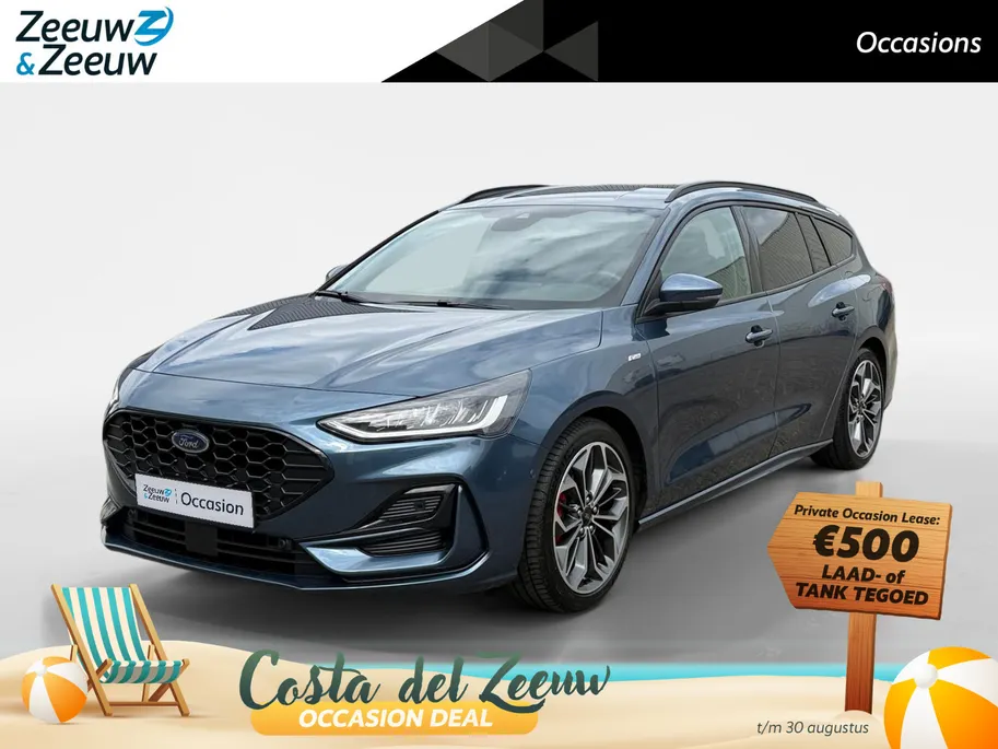 Ford Focus Wagon 1.0 EcoBoost Hybrid ST Line X | NL auto | Dealer onderhouden | 155 pk |  Automaat | BLIS| Adapt. cruise control | Winter pack | Parkeersensoren voor en achter | Achteruitrijcamera | Elektr. achterklep | B&O audio | 18' lichtmetalen velgen | Bovag ga