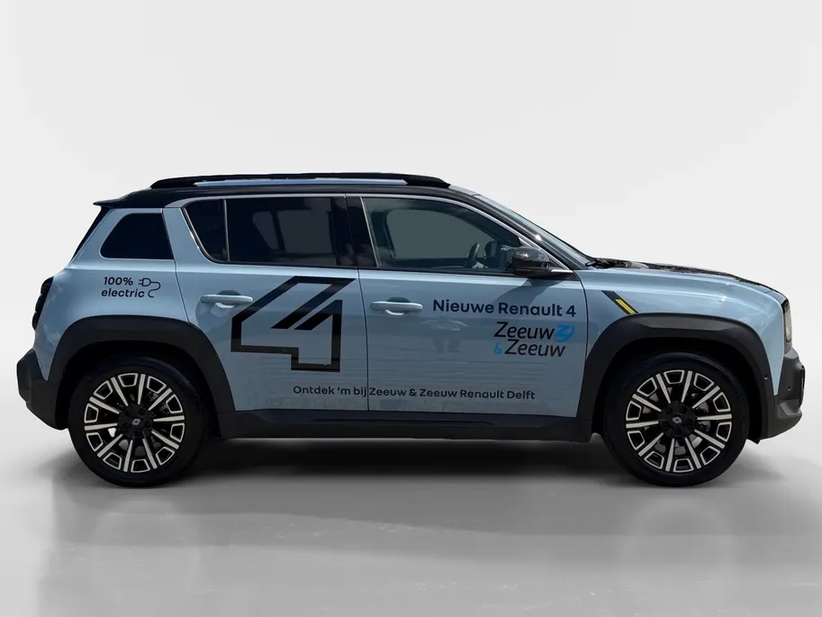 Renault 4 Comfort Range Iconic 52 kWh Automaat | DEMO | Zwarte Motorkap | Camera | Elektrische Achterklep | Apple CarPlay/Android Auto | Climate Control | Adaptive Cruise Control | Digital Cockpit | Armsteun | Lichtmetalen Velgen |