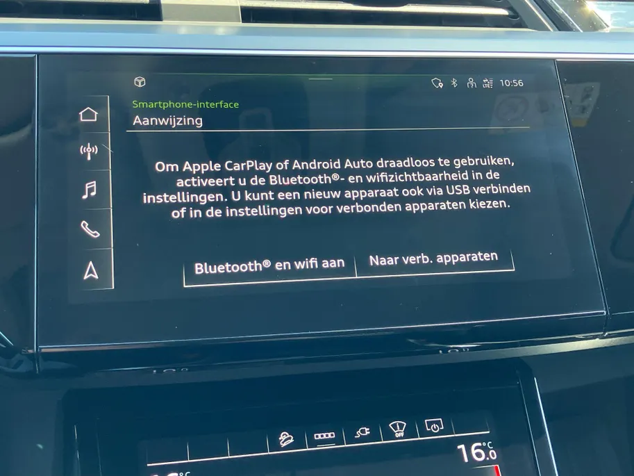 Audi e-tron Sportback 55 quattro S Line 95 kWh 300kW/408PK · Panoramadak · Trekhaak · Camera · Leder · Stoelverwarming · Drive select ·  Garantie t/m 18-10-2027 of 100000km.