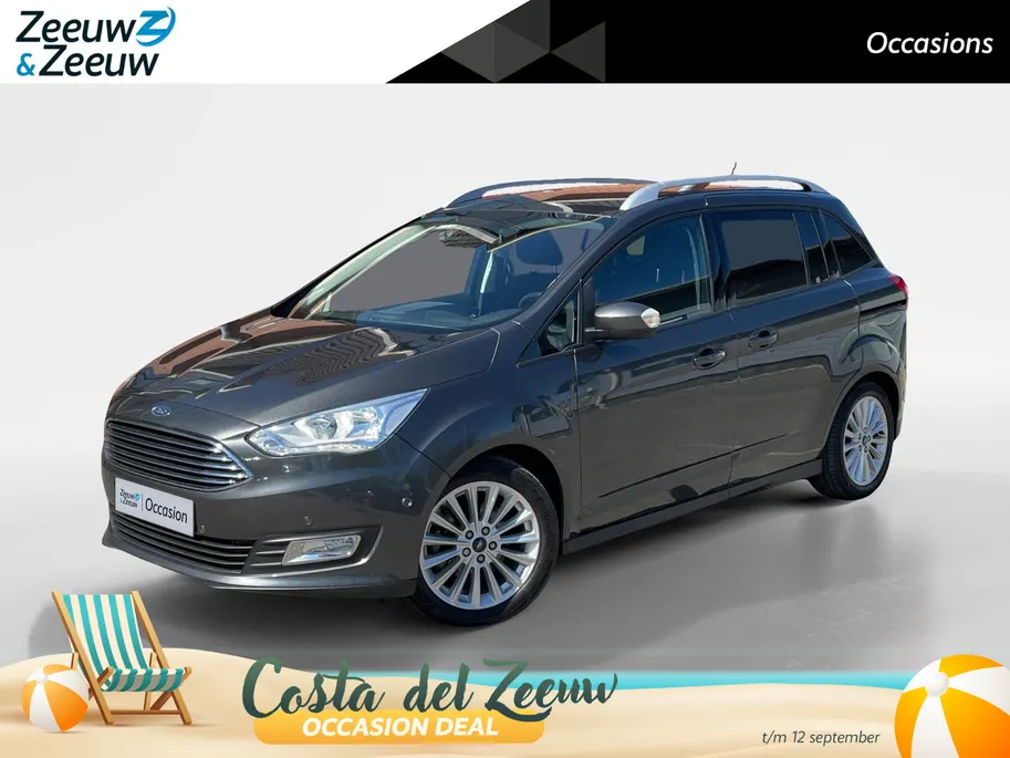 Ford Grand C-Max 1.0 Titanium 7Pers. | Navigatie | Voorruitverwarming | Stoelverwarming | Privacy Glass | Cruise Control | 17|  Velgen | Parkeersensoren voor en achter | Parkeerassistent | Zonneschermen