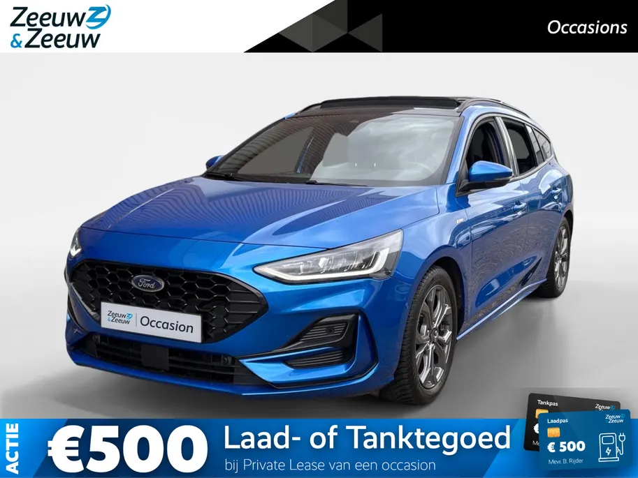 Ford Focus Wagon 1.0 EcoBoost Hybrid ST Line Style | Navigatie | Panorama Dak | Stoel/Stuur/Voorruitverwarming | Apple Carplay / Android Auto | Panorama Dak | Adaptieve Cruise Control | Lichtmetalen Velgen |