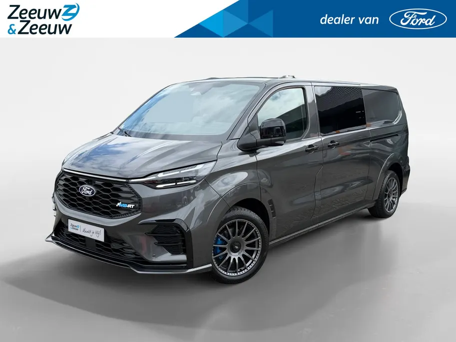 Ford E-Transit Custom 340 L2H1 MS-RT 71 kWh Dubbel Cabine | Nieuw te bestellen | Prijs excl. BTW / Incl. kosten Rijklaarmaken | 278km WLTP Rijbereik | Trekhaak | Adaptieve koplampen | Adaptieve Cruise Control | BLIS | 360 Graden Camera | Dubbele Zijschuifdeuren