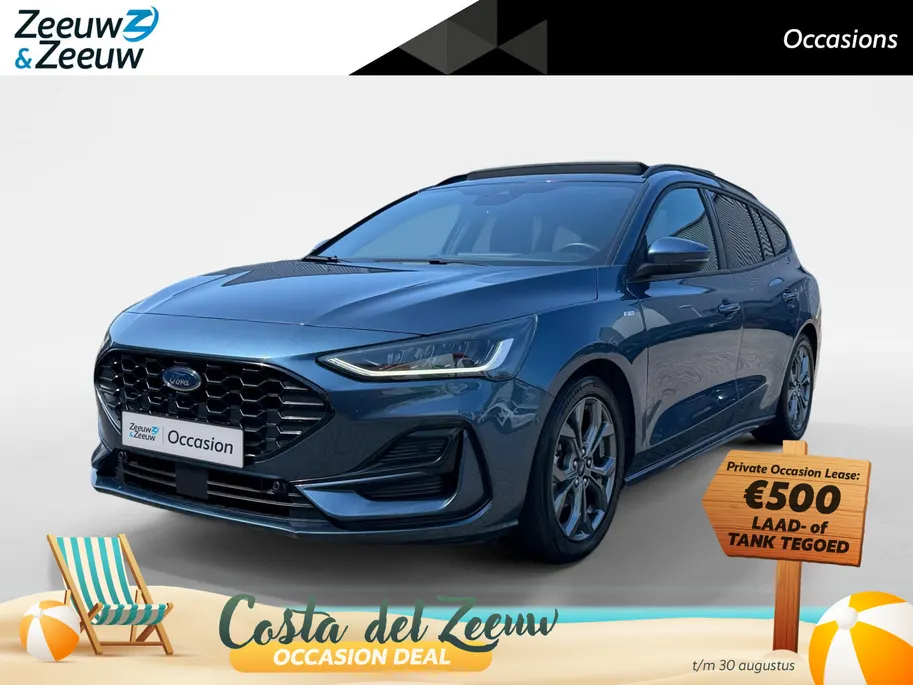 Ford Focus Wagon 1.0 EcoBoost Hybrid ST Line X | Automaat | Pano dak | Adapt. cruise control | BLIS | Winter pack | Parkeersensoren voor en achter | Achteruitrijcamera | B&O audio | Draadloos opladen mobiel | Bovag garantie |
