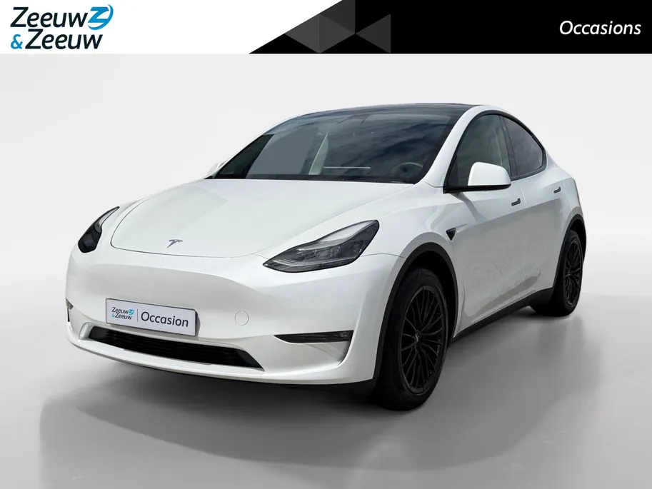 Tesla Model Y 351PK Long Range AWD 75 kWh Automaat | SOH-Waarde 93% | 1e eigenaar | Panoramadak | Basic Autopilot | 360 Camera | Stoelverwarming | Leder | Elektrische Achterklep | Elektrische Stoelen | Full LED |