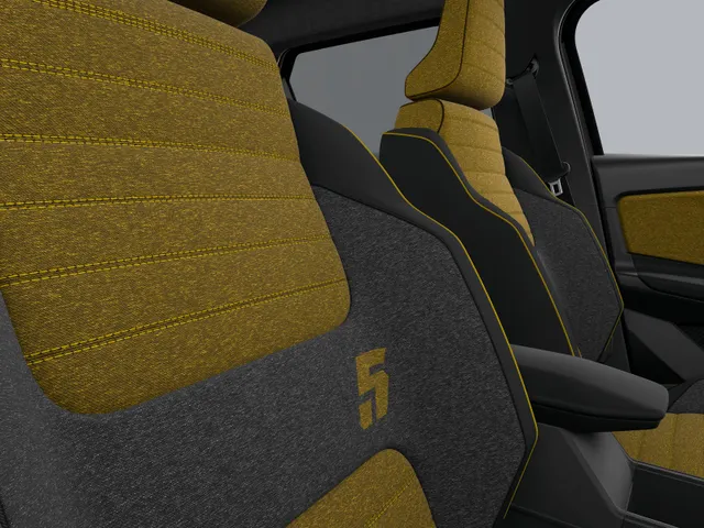 Renault 5 Iconic cinq | Achteruitrijcamera | Elektrisch verwarmbare voorstoelen | ISOFIX-bevestigingssysteem voor kinderzitjes op passagiersstoel en op de twee buitenste zitplaatsen achter