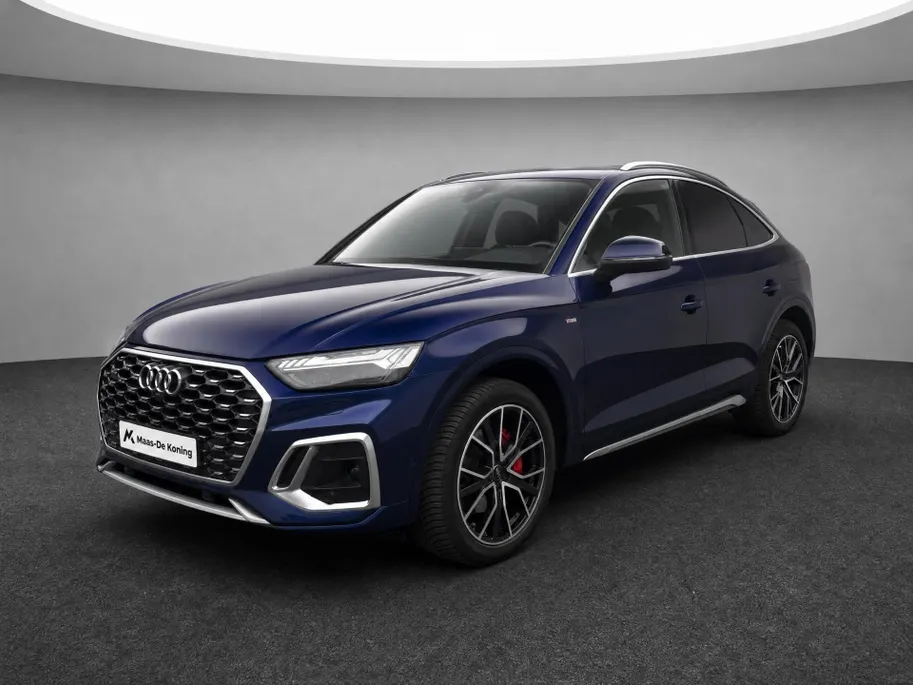 Audi Q5 Sportback 50 TFSI e 299pk S edition Competition · Panoramadak · 360 gr. Camera · Bang & Olufsen · Luchtvering · Apple/Android Car Play · Stoel+achterbank verwarmd · 20'' velgen · Garantie t/m 07-02-2028 of 100.000km