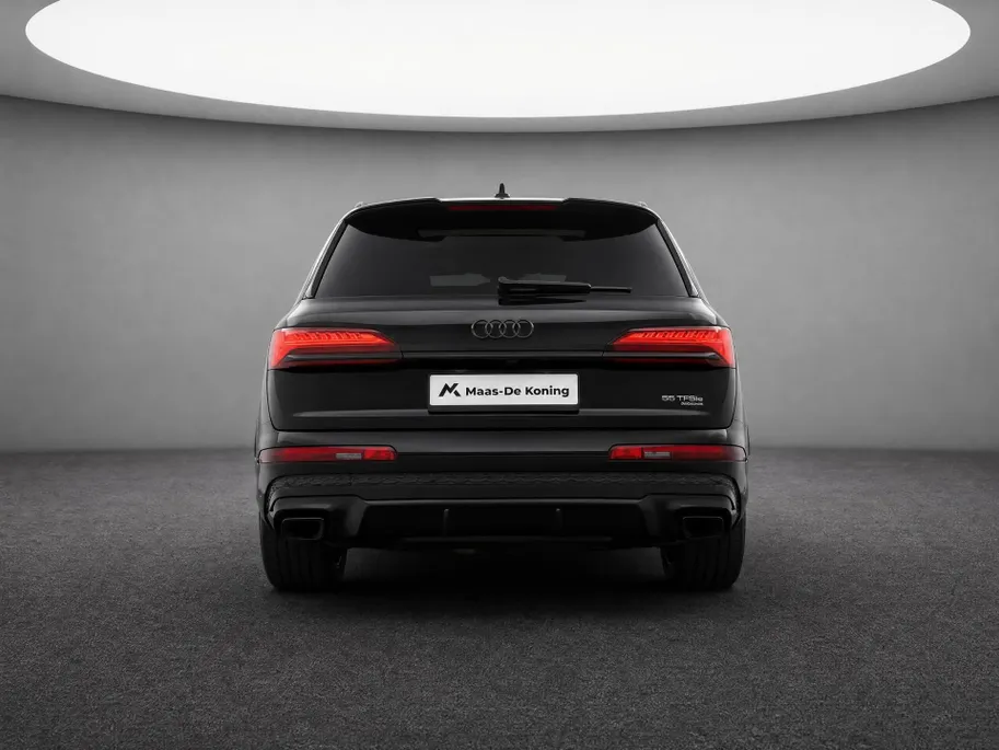 Audi Q7 55 TFSI e quattro Pro Line S 394 PK ·Leder bekleding · Assistentie. plus, remote park · Head-Up display · Glazen panorama dak · Bang & Olufsen