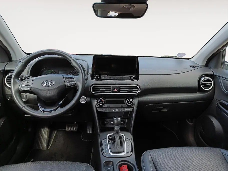 Hyundai Kona 1.6 GDI HEV Premium | Trekhaak | Apple Carplay/Android Auto | Adaptive cruise control | Dodenhoek herkenning | Leren bekleding
