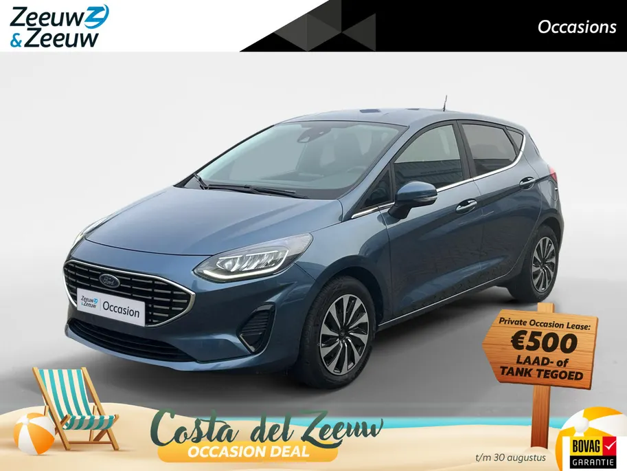 Ford Fiesta 1.0 EcoBoost Titanium 125pk | Stoel- stuur en voorruitverwarming | Navigatie via Apple Carplay & Android auto | Parkeer sensoren