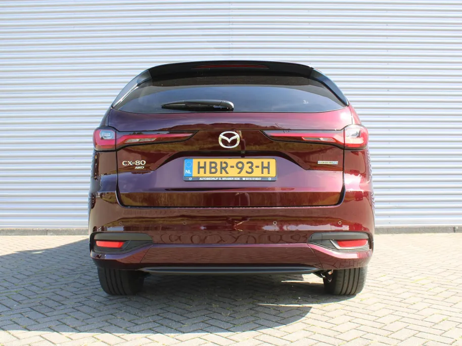 Mazda CX-80 2.5 e-SkyActiv PHEV Homura Plus | Stuur-/stoelverwarming+ventilatie | Schuifdak | Leer | HUD | Elek. stuur-/stoelverstelling | Camera rondom | 20' LM |