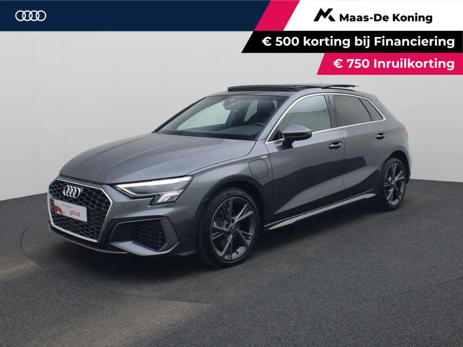 Audi A3 Sportback 40 TFSIe 150kW/204PK S Edition · Panoramadak · Leder · Trekhaak · Garantie t/m 07-12-2028 of 100000km · EXTRA INRUILKORTING ·