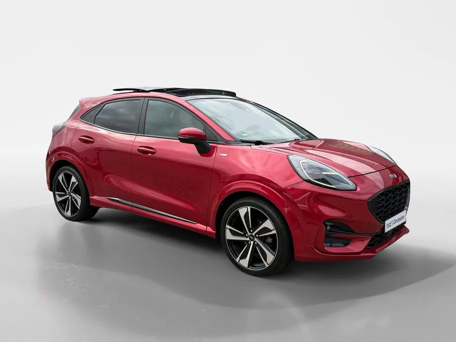 Ford Puma 1.0 EcoBoost Hybrid ST-Line X First Edition | Dealer onderhouden | Panorama dak | Adapt. Cruise control | BLIS | B&O | Elektr. achterklep | Draadloos opladen mobiel | 19' lichtmetalen velgen | Bovag garantie |