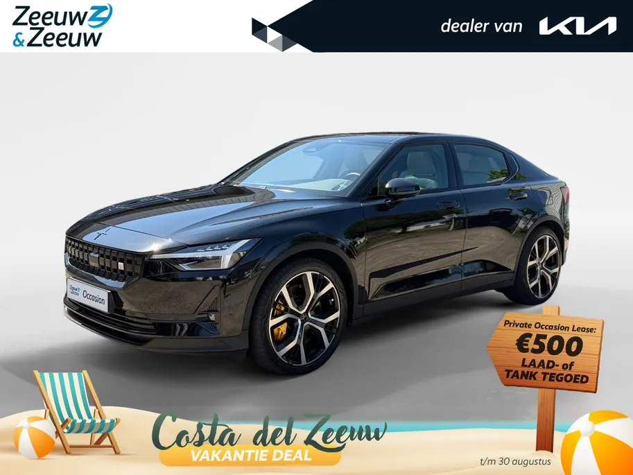 Polestar 2 Long Range Dual Motor Performance Plus 82 kWh 90 % SOH! Uniek 469PK | Gele gordels + klauwen | Full leather | Glassroof | Stoelverwarming + verkoeling |