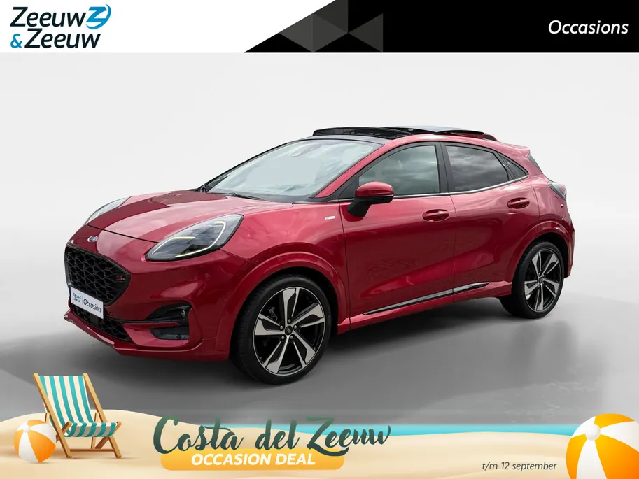 Ford Puma 1.0 EcoBoost Hybrid ST-Line X First Edition | Dealer onderhouden | Panorama dak | Adapt. Cruise control | BLIS | B&O | Elektr. achterklep | Draadloos opladen mobiel | 19' lichtmetalen velgen | Bovag garantie |
