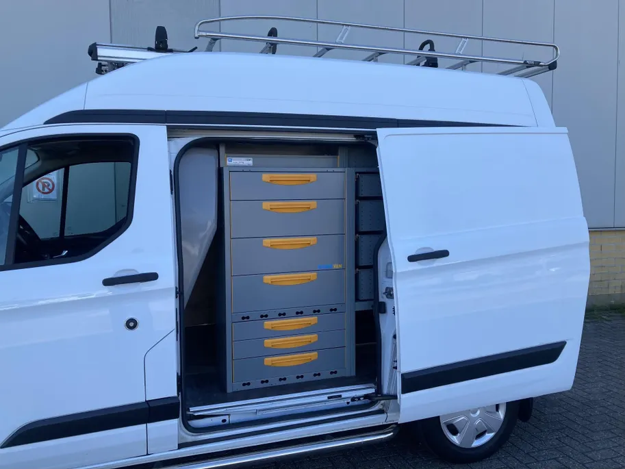 Ford Transit Custom 300 2.0 TDCI L1H2 Trend 130pk Automaat Store Van laadruimteinrichting - Speciale dak Imperiaal - 2x Schuifdeur - Trekhaak -Comfort Laadschot