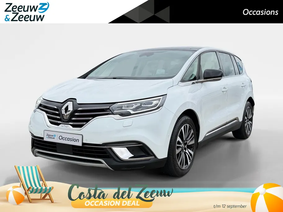 Renault Espace 225PK TCe Initiale Paris 7p. Automaat | 7 Zitplaatsen | Stoelverwarming | Schuif/Kantel Dak | Stoelverkoeling | Semi Elektrische Wegklapbare Trekhaak | Climate Control | Apple CarPlay/Android Auto | Head Up Display | Wit Leder | Camera | Parkeersensoren |