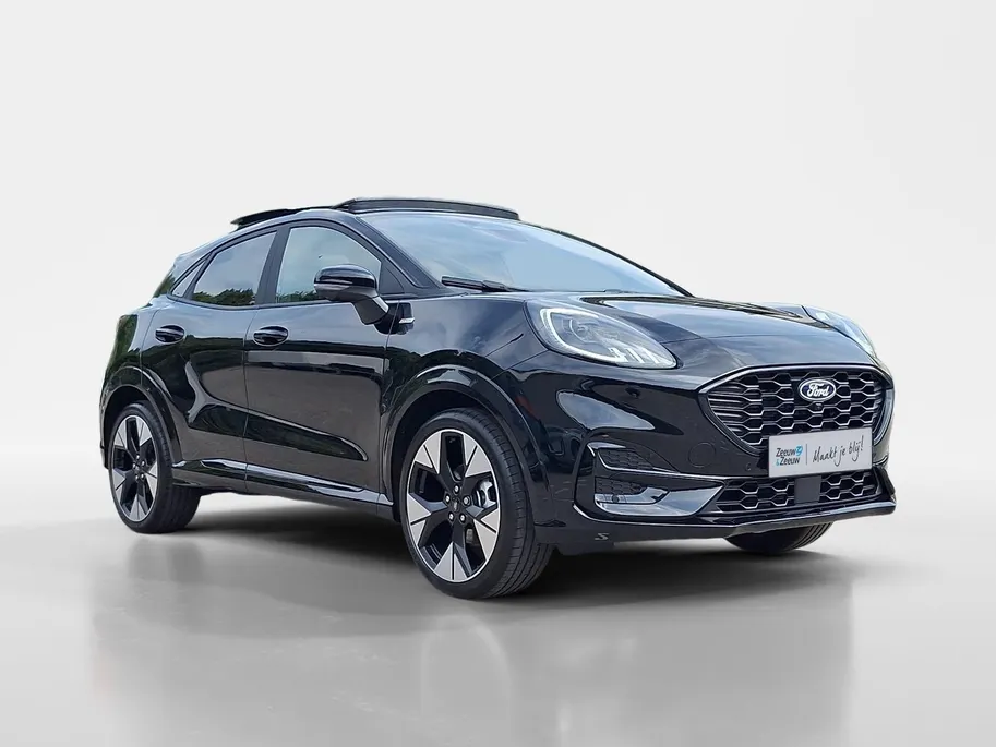 Ford Puma 1.0 EcoBoost Hybrid ST-Line X | !gratis automaat! | 0,99% Ford Options |Winterpack | Driver Assistancepack | 19' Lichtmetaal | Panoramadak | Matrix Ledkoplampen | 360Camera | Adaptive Cruisecontrol | El. Achterklep | B&O Audio | Nieuw te bestellen! |