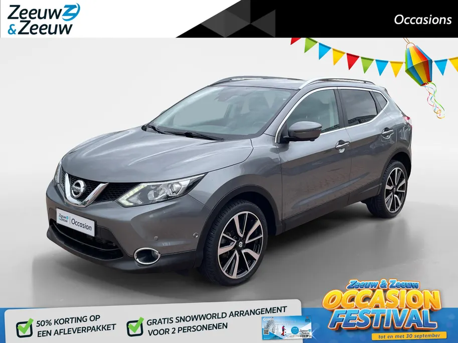 Nissan QASHQAI 1.2 Tekna *Automaat*Navi+360Camera*Climate Control*Stoelverwarming*Panoramadak*Trekhaak*LM.Velgen*Lederen bekleding*Zeer nette auto!