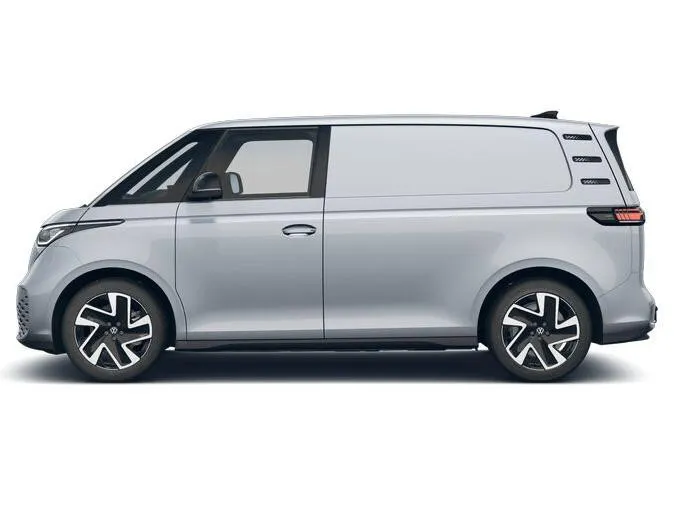 Volkswagen Bedrijfswagens ID. Buzz Cargo Bedrijfswagens Bulli Limited Signature Edition 79kWh 340pk 4M 737747 · ECO-lederen bekleding · 20' LM velgen · Voor en achter spoiler · Zwarte grill ·