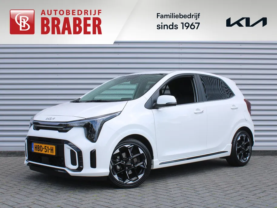 Kia Picanto 1.0 DPI GT-Line | Stuur-/stoelverwarming | Schuifdak | Camera | Dodehoek detectie | Telefoonlader | Clima | Navi | 16' LM | LED | Cruise |