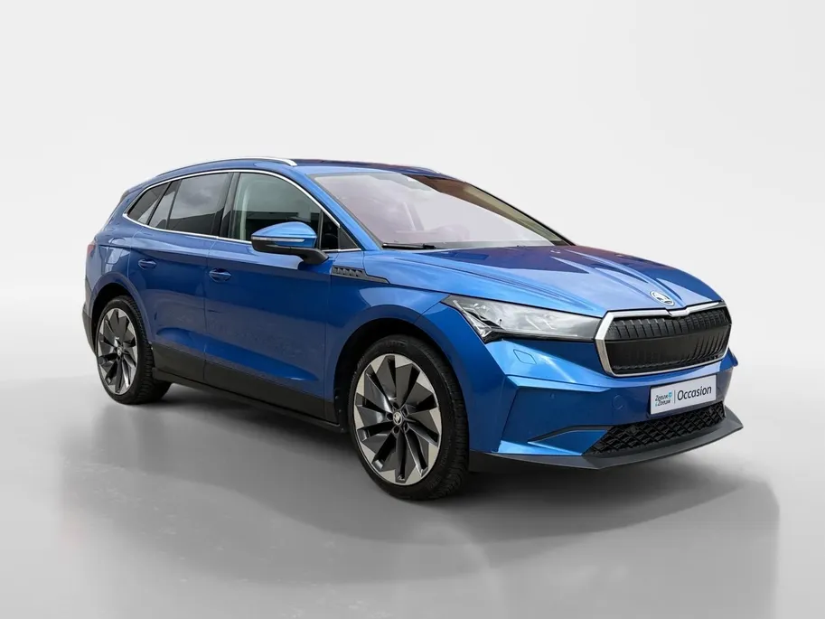 Škoda Enyaq iV 80 | Elektrisch verstelbare stoelen incl. geheugenfunctie | Stoel- en stuurverwarming | Elektrisch bedienbare achterklep | Lederen bekleding | Achteruitrijcamera | Parkeersensoren voor- en achter | Apple/Android Carplay