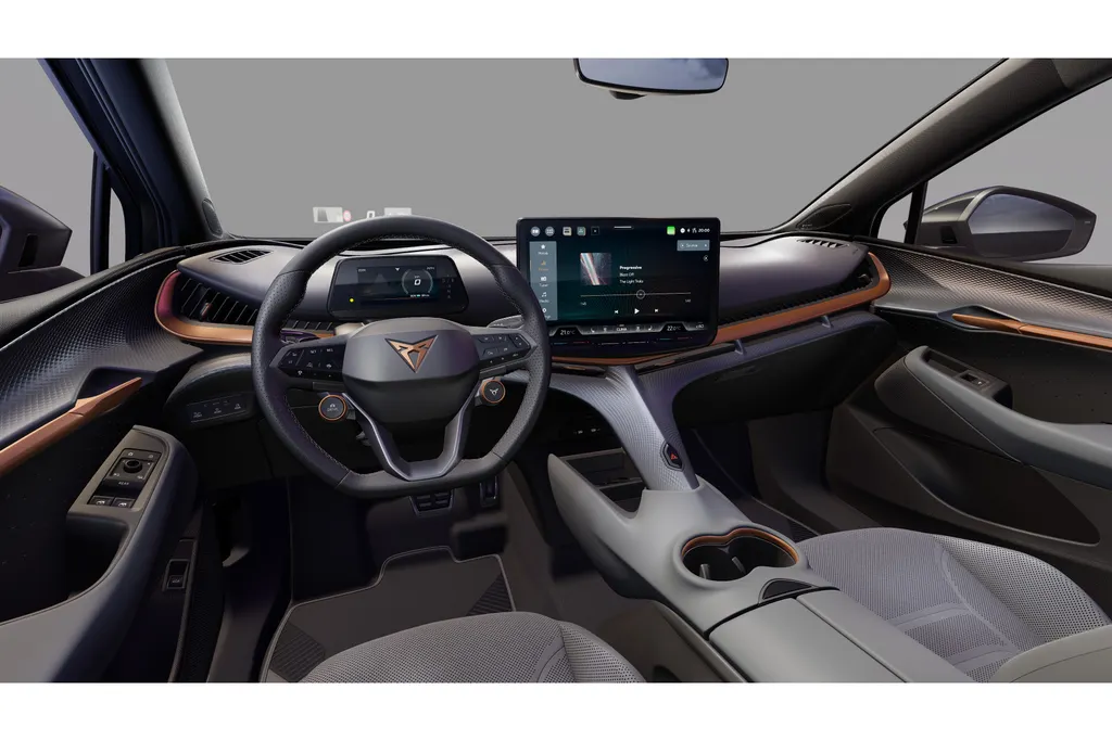 CUPRA Tavascan VZ Extreme | CUP-kuipstoelen vóór, Nappa leder Enceladus Grey | Digitaal instrumentenpaneel (Virtual Cockpit) | Head-up Display met ‘Augmented Reality’