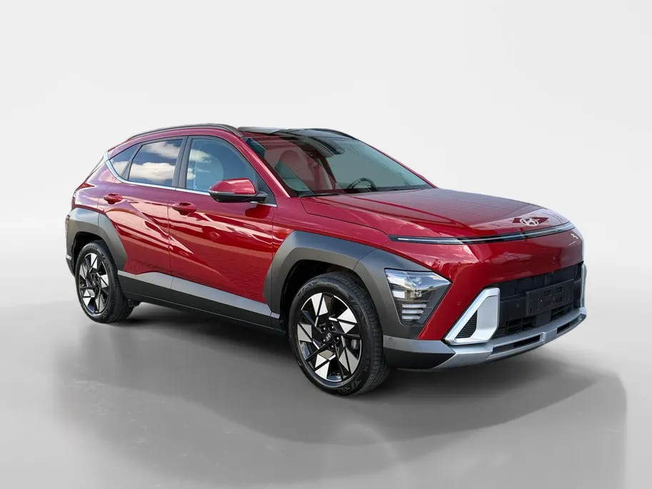 Hyundai Kona 1.6 GDI HEV Premium Sky | Lederen Bekleding| Stoelverwarming v+a| Schuif-kanteldak| Elekrtrisch verstelbare stoelen met geheugen| Dode hoeksensor| MOOIE AUTO