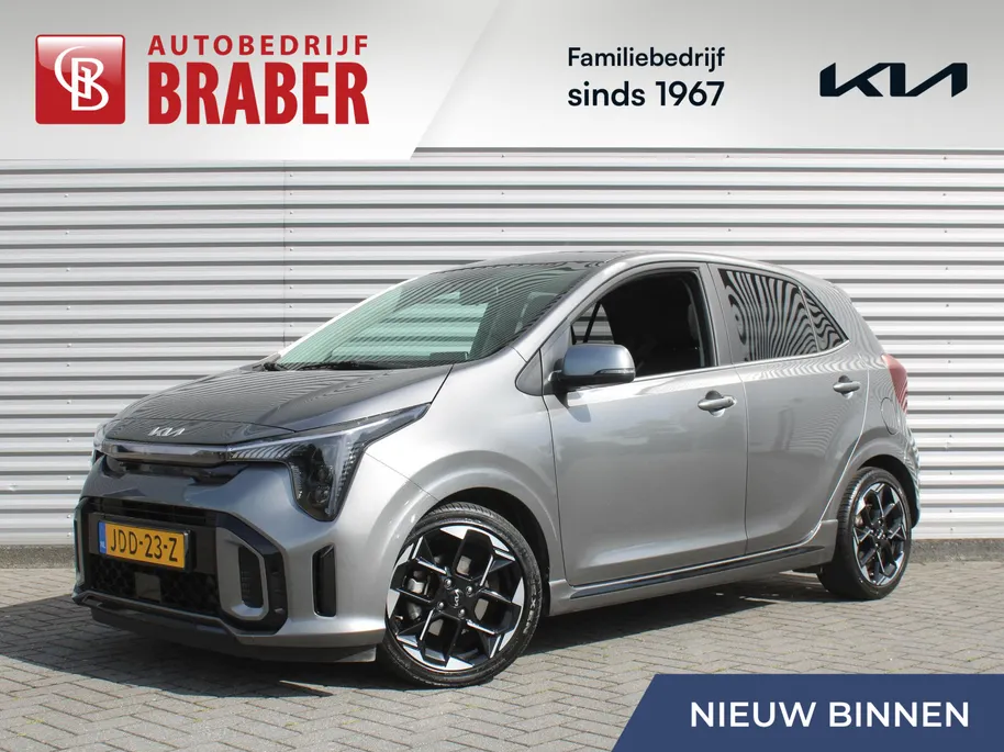 Kia Picanto 1.0 DPI GT-Line | Schuid-/kanteldak | Stuur-/stoelverwarming | Navi | Clima | Cruise | Camera | Leer | 16' LM | LED | Keyless |
