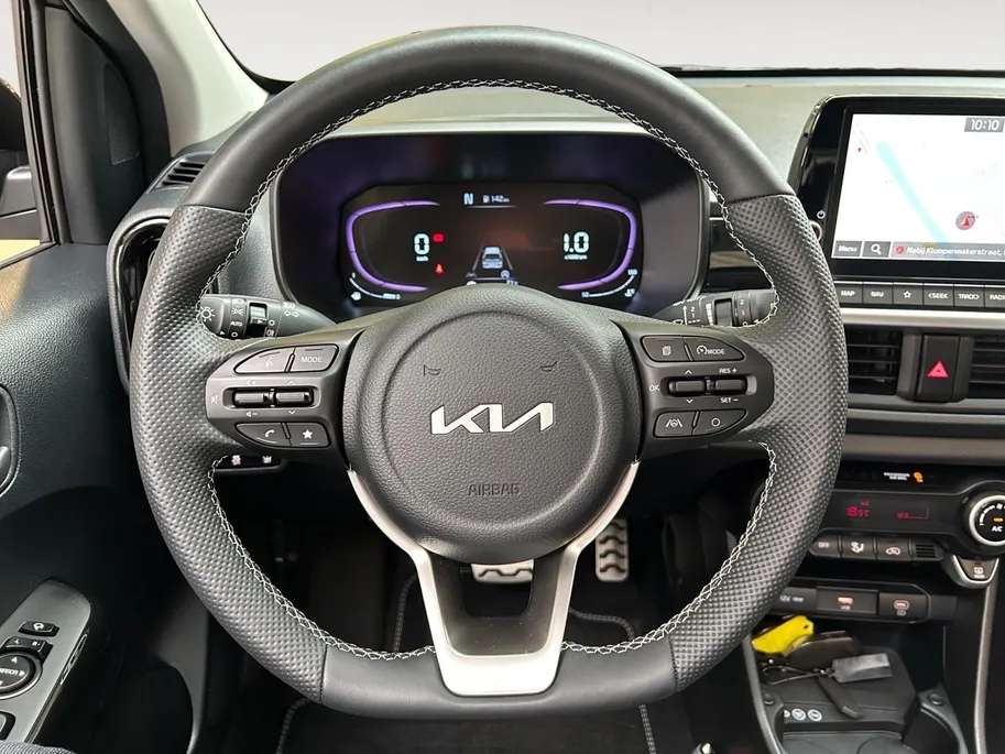 Kia Picanto 1.0 DPI GT-Line Automaat | Apple Carplay / Android Auto | Navigatiesysteem | Stoel + Stuurverwarming | Elektrisch Bedienbaar Schuif / Kanteldak | Parkeersensoren + Camera Achter | Cruise Control | Dodehoekdetectie + Correctie | Lichtsensor | 16'Lichtmetal