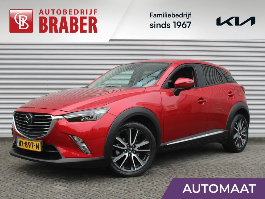 Mazda CX-3 2.0 SkyActiv-G 120 GT-M | Stuur-/stoelverwarming | Leer | Dodehoek detectie | Camera | Bose | HUD | LED | 18' LM | Cruise adapt. | Navi | Clima |