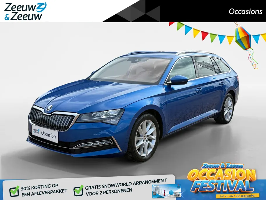 Škoda Superb Combi 1.4 TSI iV Business Edition Plus *Automaat*Navi+Camera*Parkeersensoren*Elekt. Stoelen*Lederen bekleding*Winter Pack*VOL OPTIES!