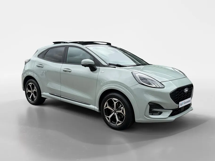 Ford Puma 1.0 EcoBoost Hybrid ST-Line | Automaat | Pano dak | Adapt. Cruise control | BLIS | Elektr. achterklep | Winter pack | Parkeersensoren voor en achter | 360 graden camera | Draadloos opladen mobiel | Fabrieksgarantie |