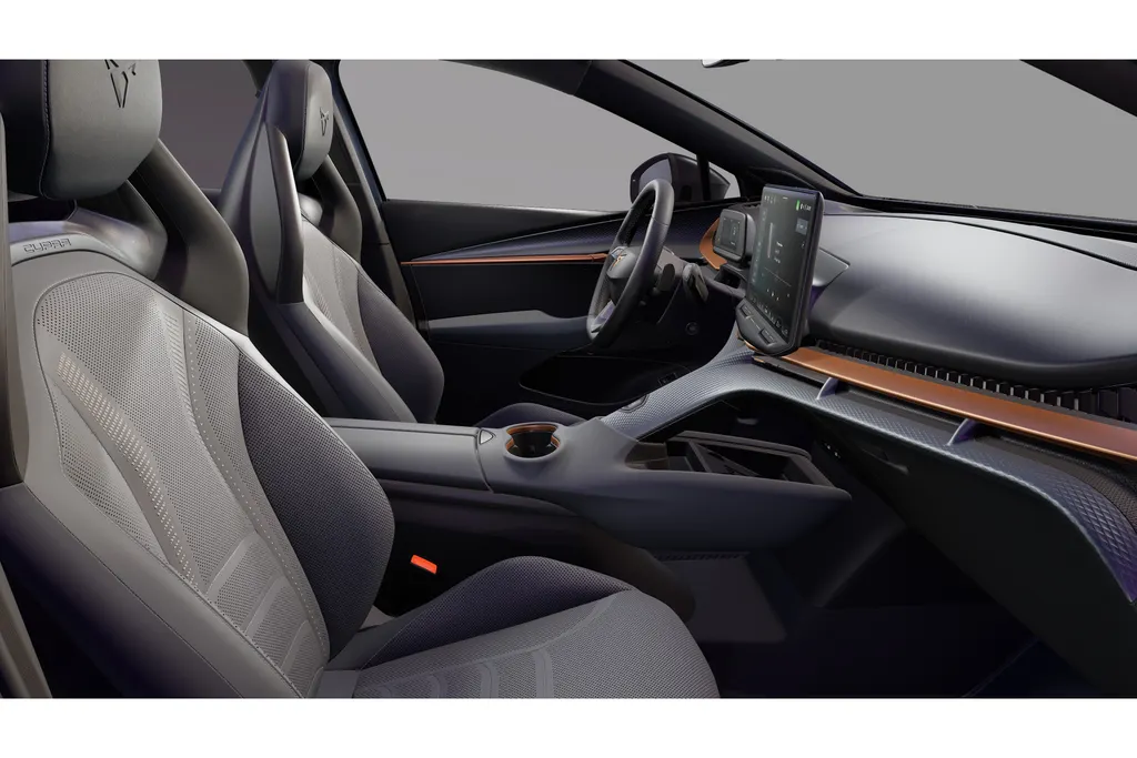 CUPRA Tavascan VZ Extreme | CUP-kuipstoelen vóór, Nappa leder Enceladus Grey | Digitaal instrumentenpaneel (Virtual Cockpit) | Head-up Display met ‘Augmented Reality’