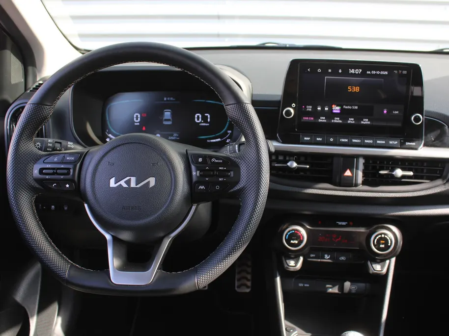 Kia Picanto 1.0 DPI GT-Line | Schuif-/kanteldak | Stuur-/stoelverwarming | Navi | Clima | Cruise | Camera | Leer | 16' LM | LED | Keyless |