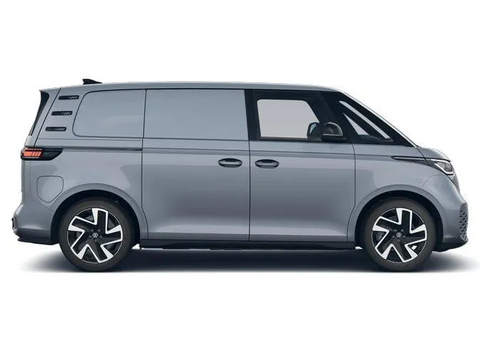 Volkswagen Bedrijfswagens ID. Buzz Cargo Bedrijfswagens Bulli Limited Signature Edition 79kWh 340pk 4M 737747 · ECO-lederen bekleding · 20' LM velgen · Voor en achter spoiler · Zwarte grill ·